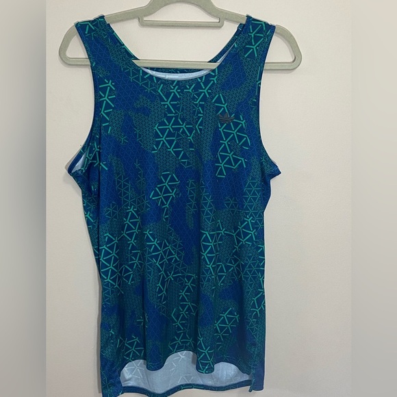 Adidas All Over Print Tank Top Men’s Size M Sport Performance Trefoil.good Condi - Picture 2 of 7